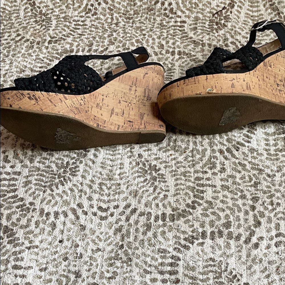 SO Women's Black Crochet Wedges - Picture 5 of 5